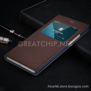 Smart wake up Leather Case For Huawei V8 Cover, View Window filp leather cover case for huawei honor V8